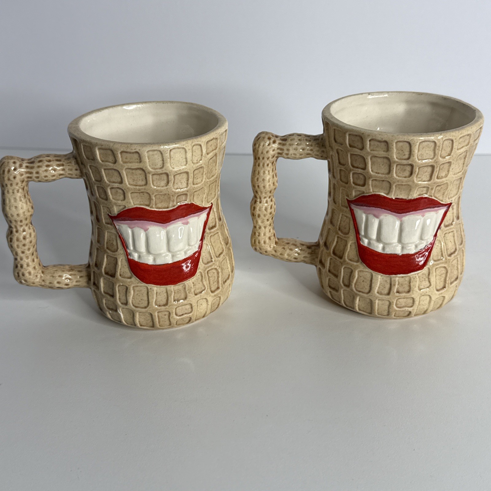 Vintage 70\'s Jimmy Carter Smiling Peanut Man Red Lips Ceramic Coffee Cup Mug