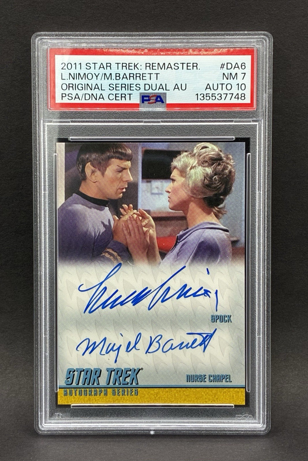 Star Trek 2011 Rittenhouse Archives Dual Auto Leonard Nimoy / Barrett PSA 7 / 10 Star Trek 2011 Rittenhouse Archives Dual Auto Leonard Nimoy / Barrett PSA 7 / 10