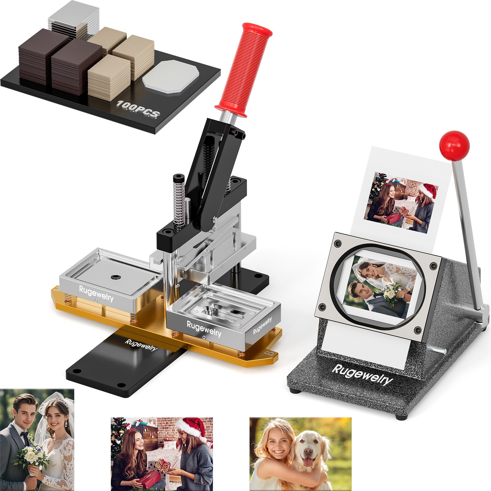 2.5x3.5in Magnet Maker Machine Kit DIY Photo Maker+Paper Cutter+100Sets Supplies