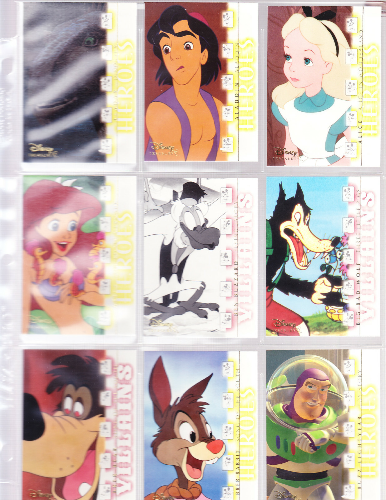 2003 UPPER DECK DISNEY TREASURES SERIES 1 SINGLES COMPLETE YOUR SET 1-89