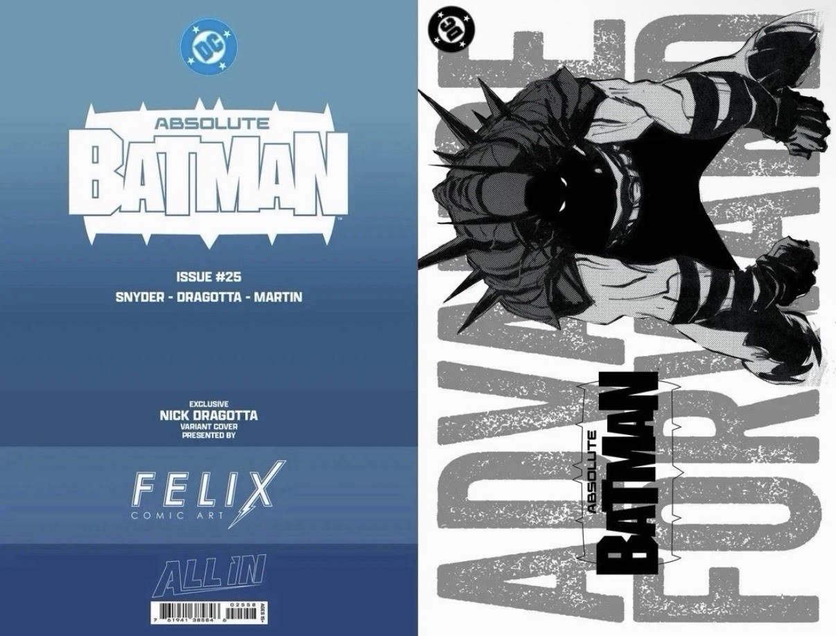 ABSOLUTE BATMAN #25 COMIC ART NICK DRAGOTTA DESIGN FOIL EXCLUSIVE. PRESALE