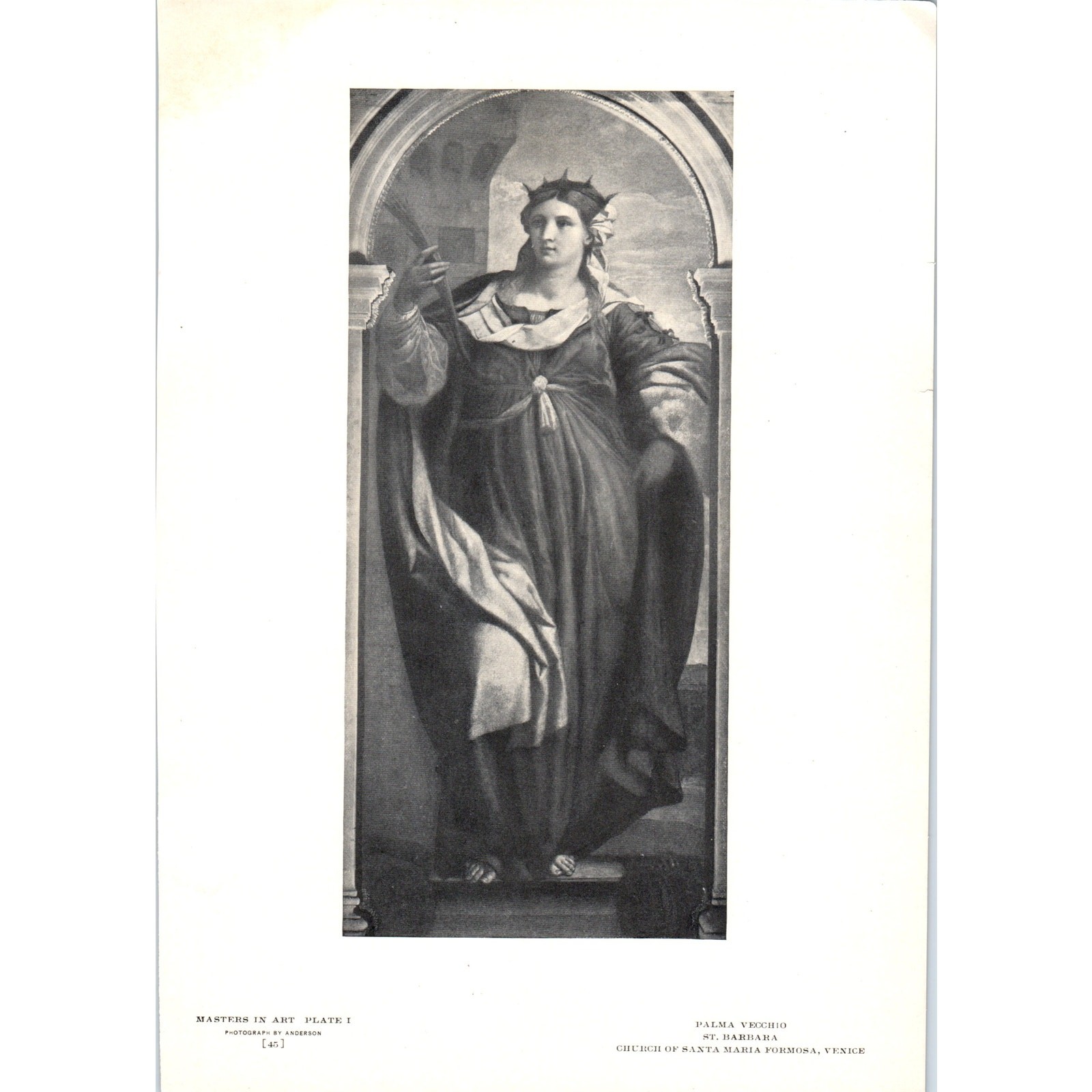 St. Barbara - Palma Vecchio c1905 Art Print D14