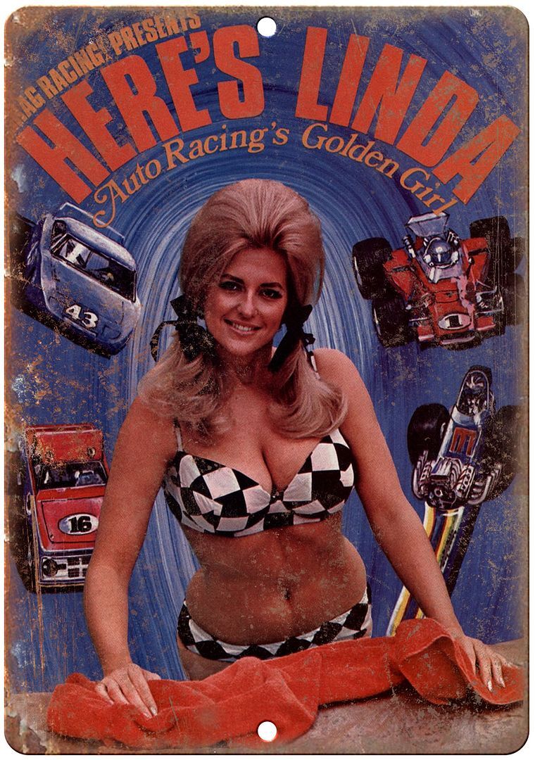 Linda Vaughn Miss Hurst Vintage Ad Reproduction Metal Sign A45