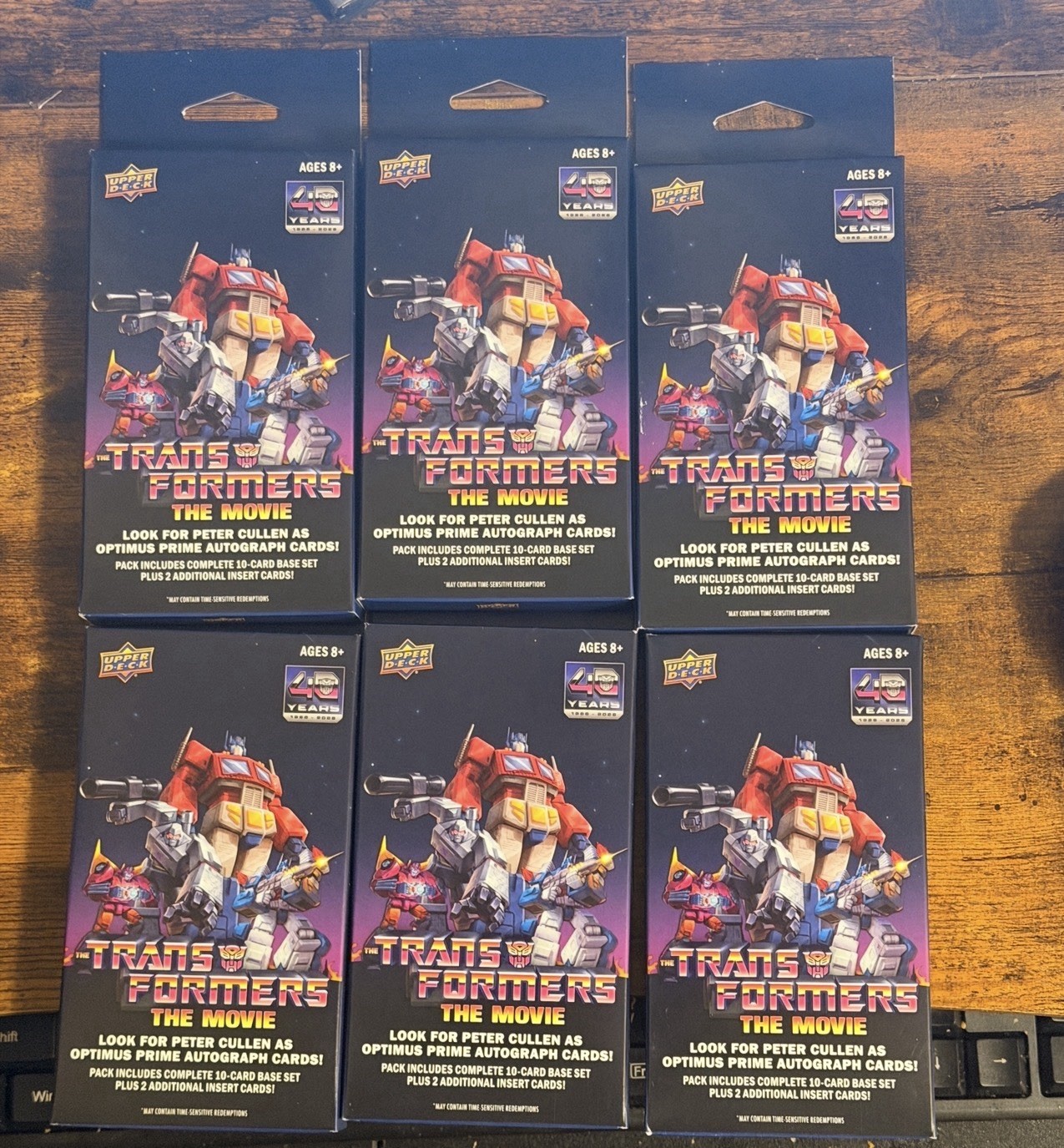 Lot X 6 2026 UPPER DECK TRANSFORMERS THE MOVIE CARDS 40TH Edition Sealed Hangers