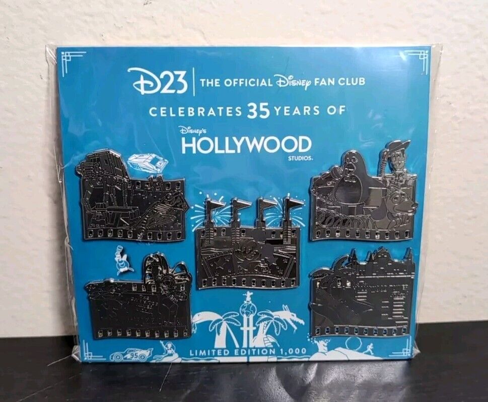 D23 Exclusive Disney HOLLYWOOD STUDIOS 35th Anniversary Pin Set LE 1000 WDW 🆕✅ 
