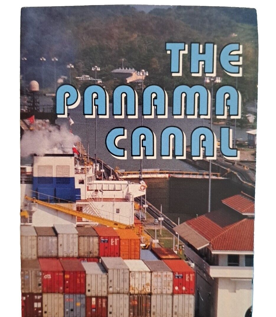 The Panama Canal Pictorial Map Vintage 1994 Tourist Pamphlet Brochure