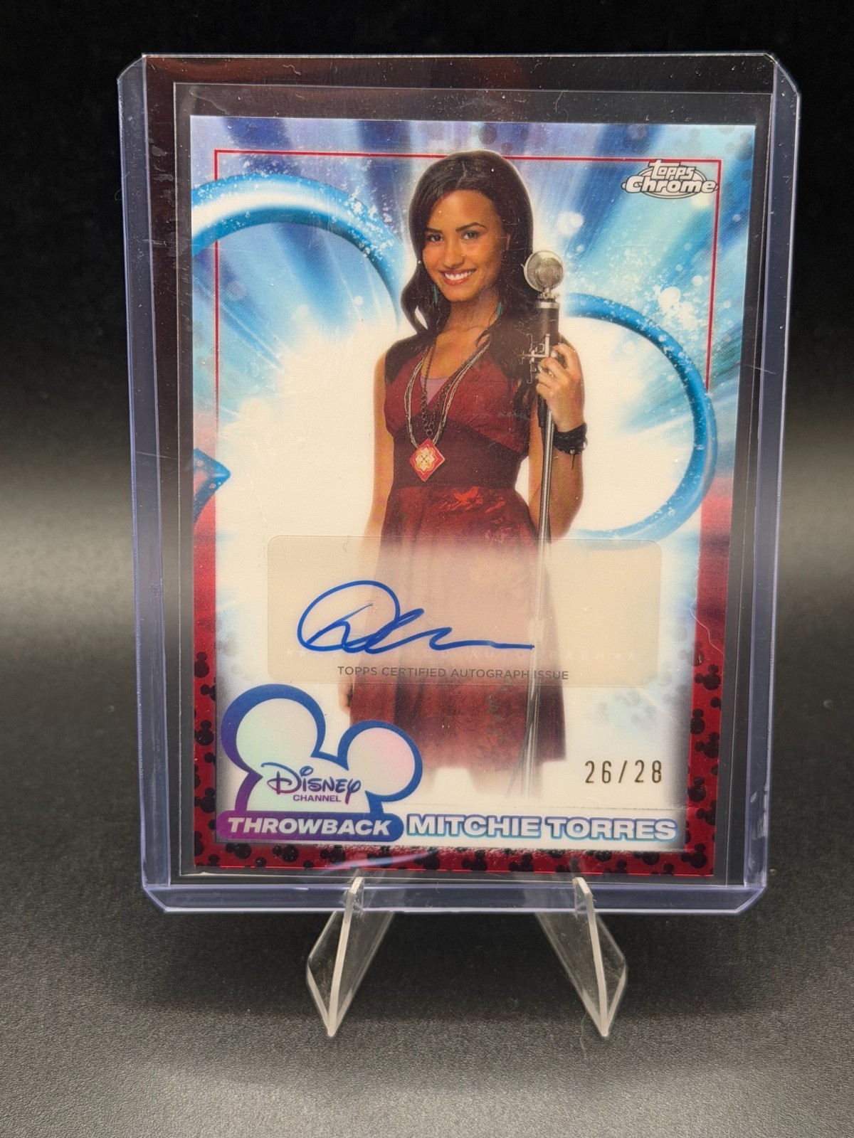 Demi Lovato Mitchie Torres /28 AUTO Topps 2026 Disney Chrome Throwback DCA-DL