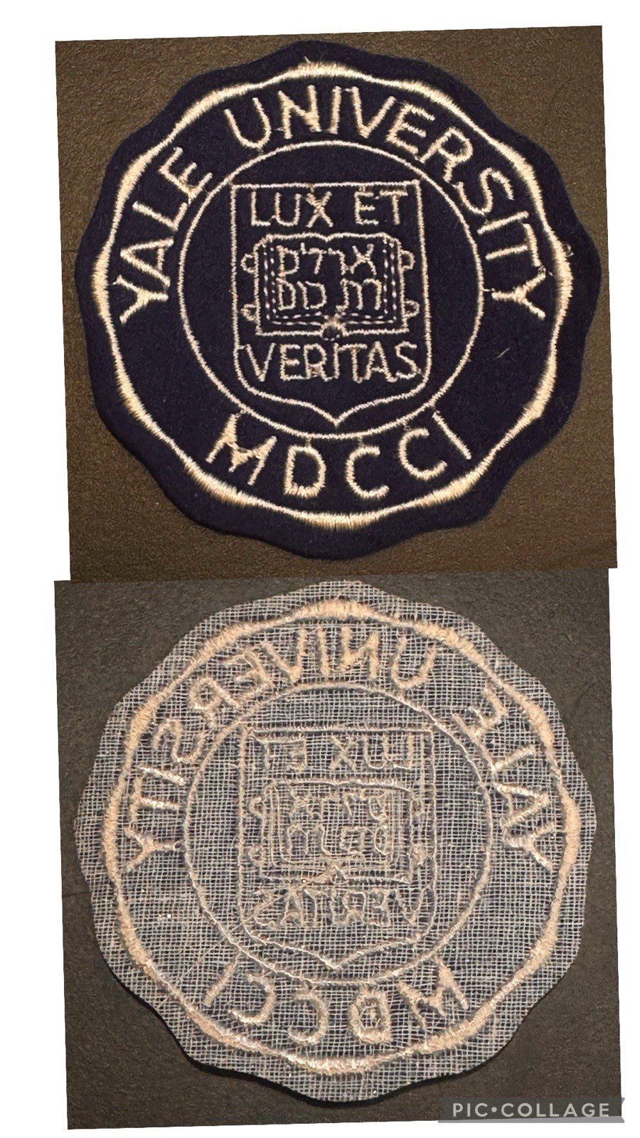Vintage Yale University Ivy League 1701 MDCCI Lux Et Veritas 3” Sew-On Patch