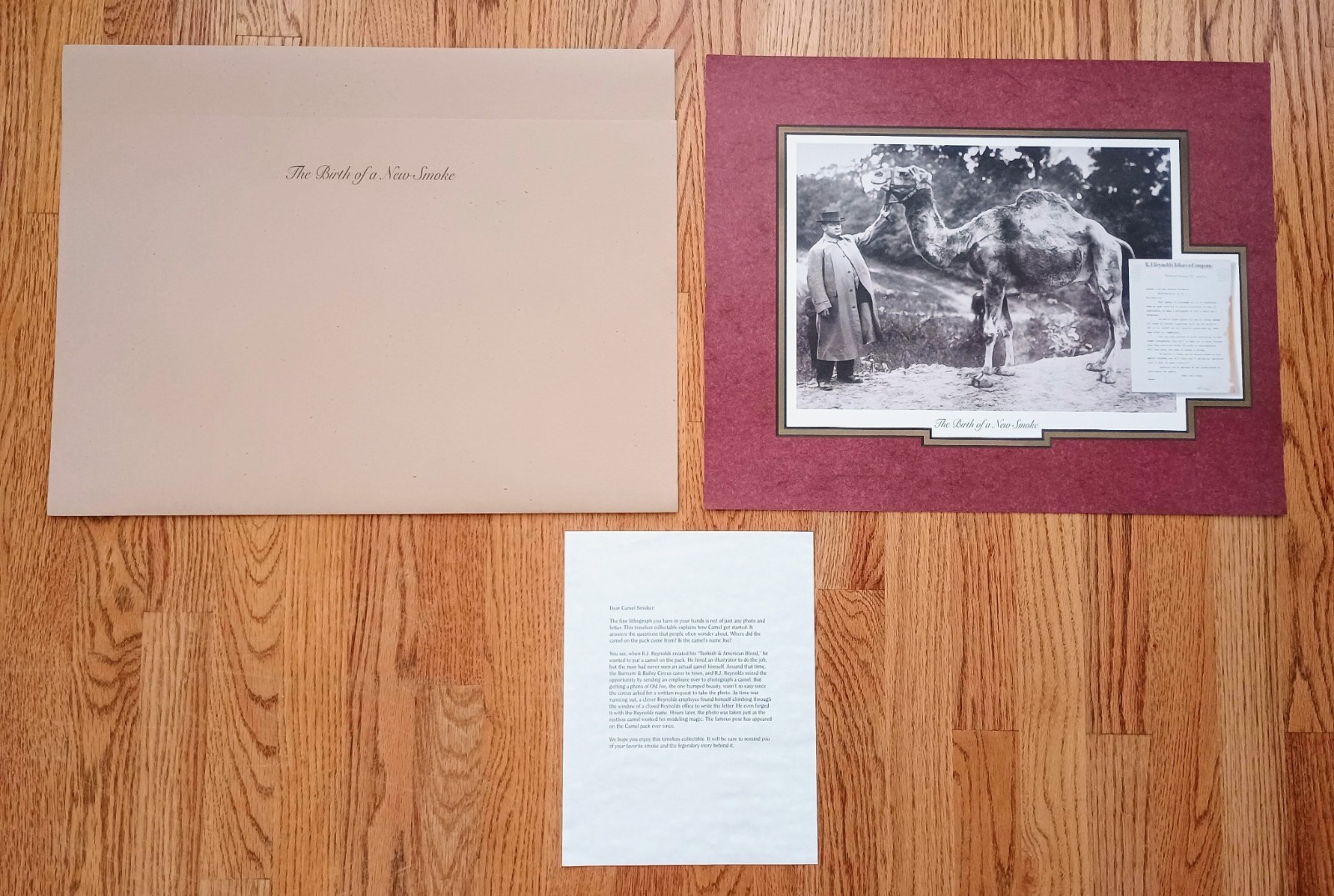 Joe Camel Cigarettes Vintage Lithograph RJR Barnum & Bailey With Letter, Cover