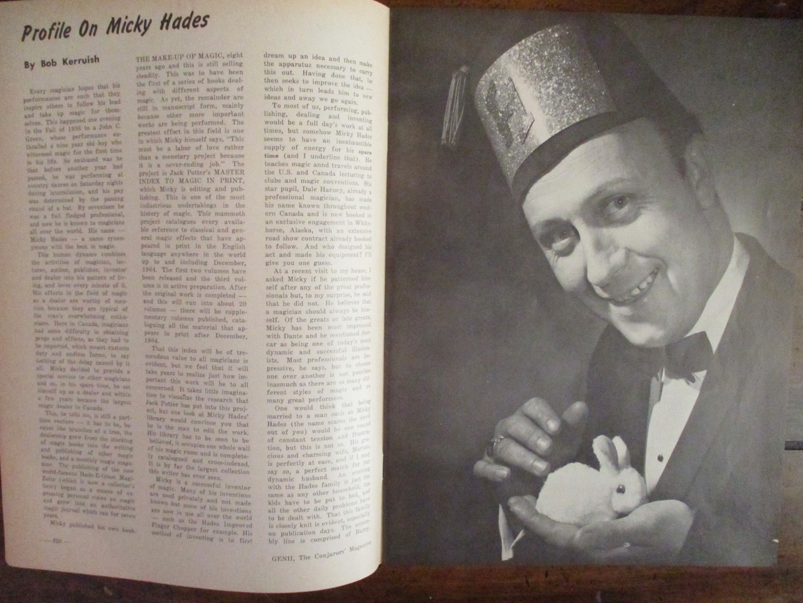 1968 Genii The Conjurors Mag(MICKY HADES/DALE HARNEY/CARROLL TAYLOR-ROMNEY W VA)