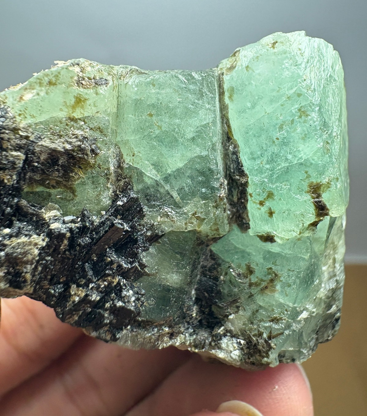 431 CT High Quality Baryl War Green Emerald Crystal On Matrix From Chitral@PAK