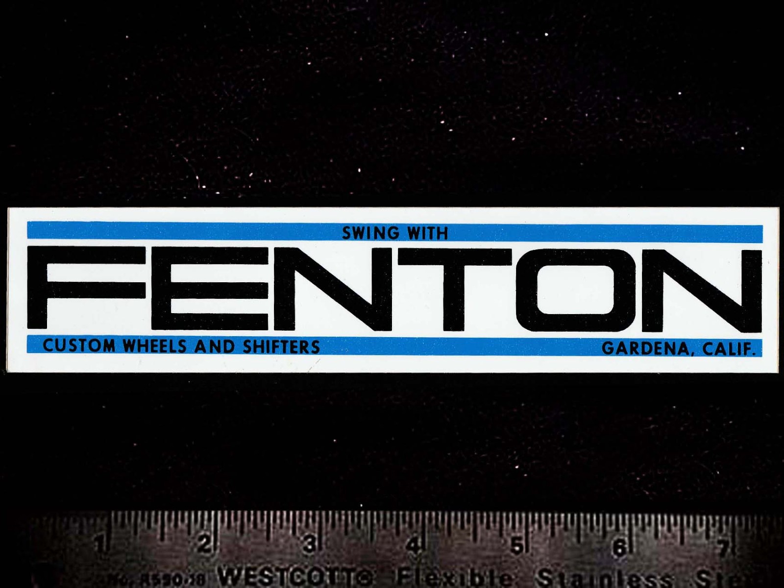 FENTON Custom Wheels & Shifters - Orig. Vintage 1960\'s 70s Racing Decal/Sticker