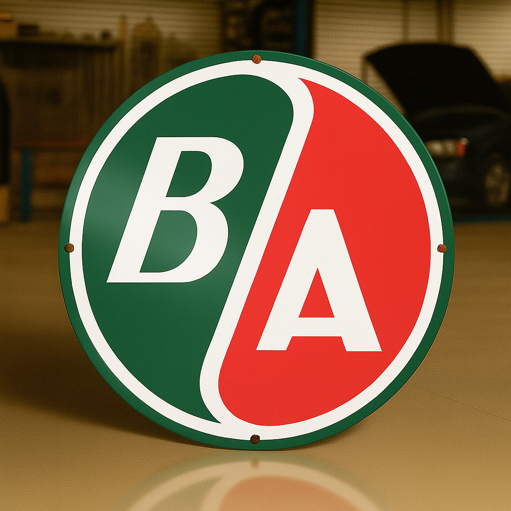 Vintage  BA Gasoline Heavy Metal Sign XL -  19.7\
