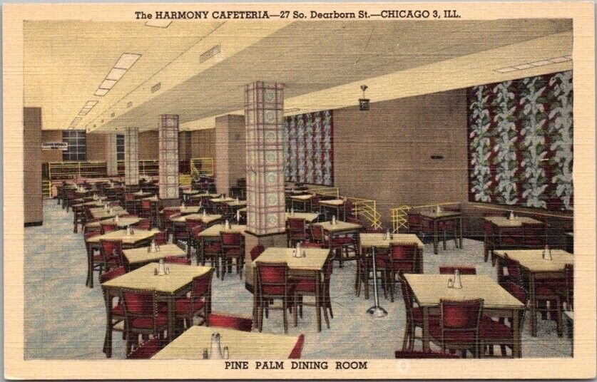 Chicago, Illinois Postcard HARMONY CAFETERIA \