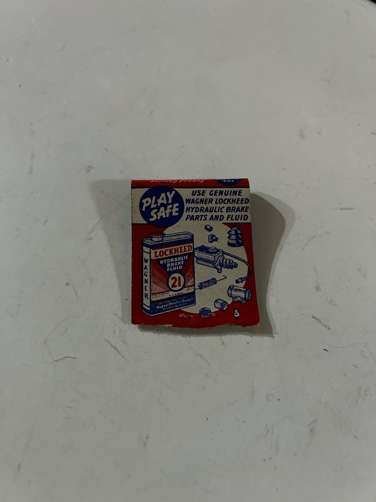 Vintage Wagner Lockheed Hydraulic Brake Fluid Matchbook Auto Parts Advertising Vintage Wagner Lockheed Hydraulic Brake Fluid Matchbook Auto Parts Advertising