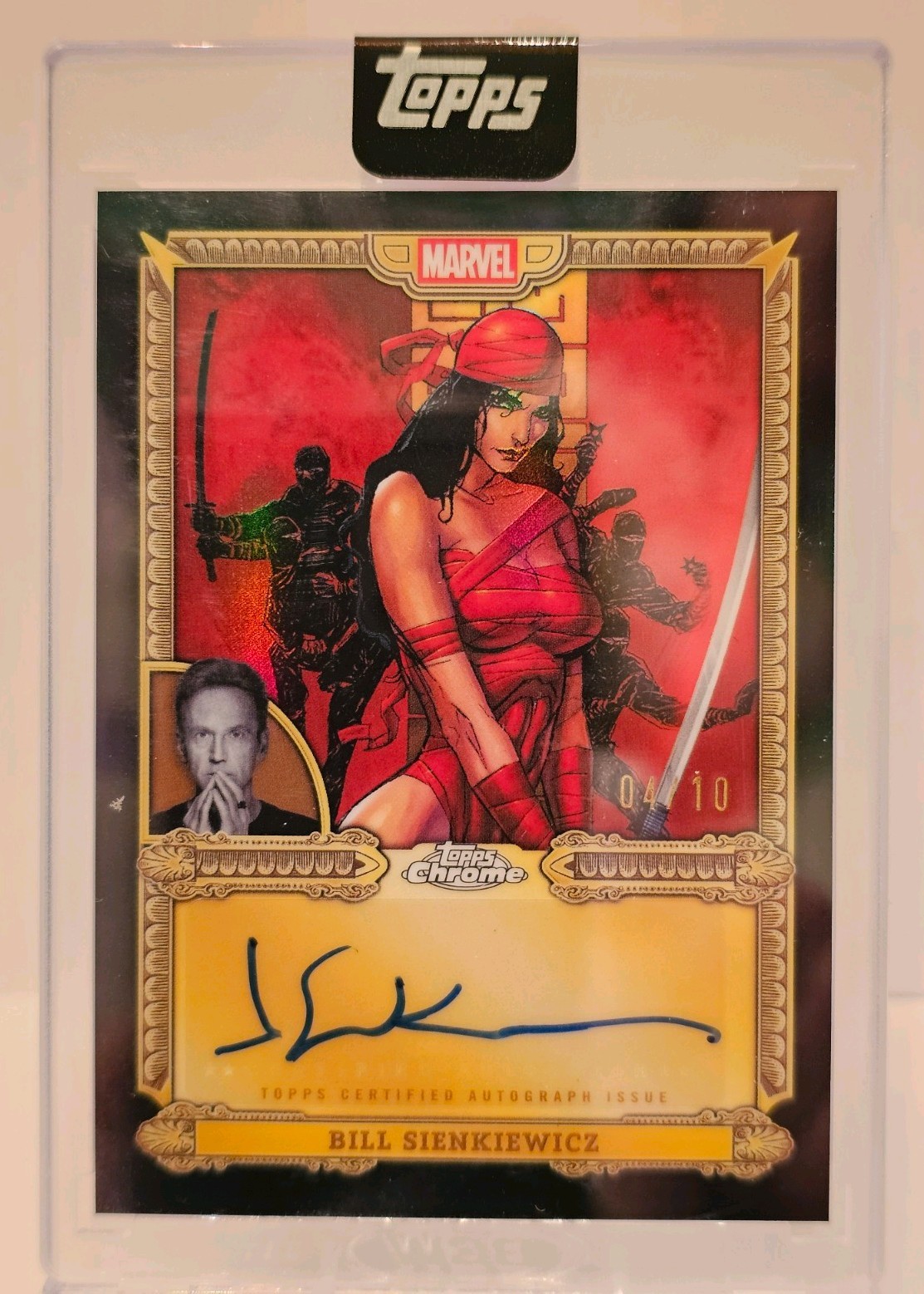 Topps 2026 Marvel Mint Chrome Autograph Bill Sienkiewicz Elektra CA-BS  4/10 SSP