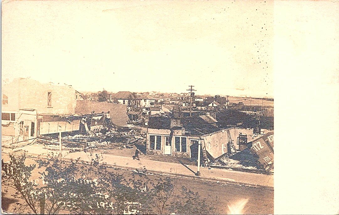 RPPC Dodge City Kansas Town Scene Tornado Destruction 1914 Disaster