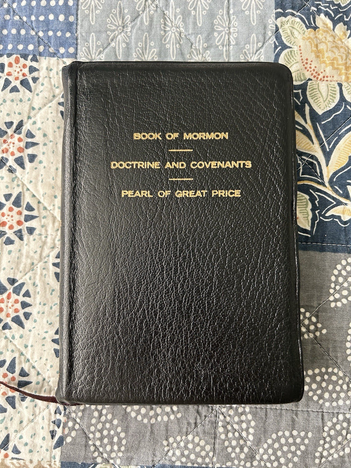 Vintage 1970 LDS Triple combination Book Of Mormon Doctrine Pearl Leather