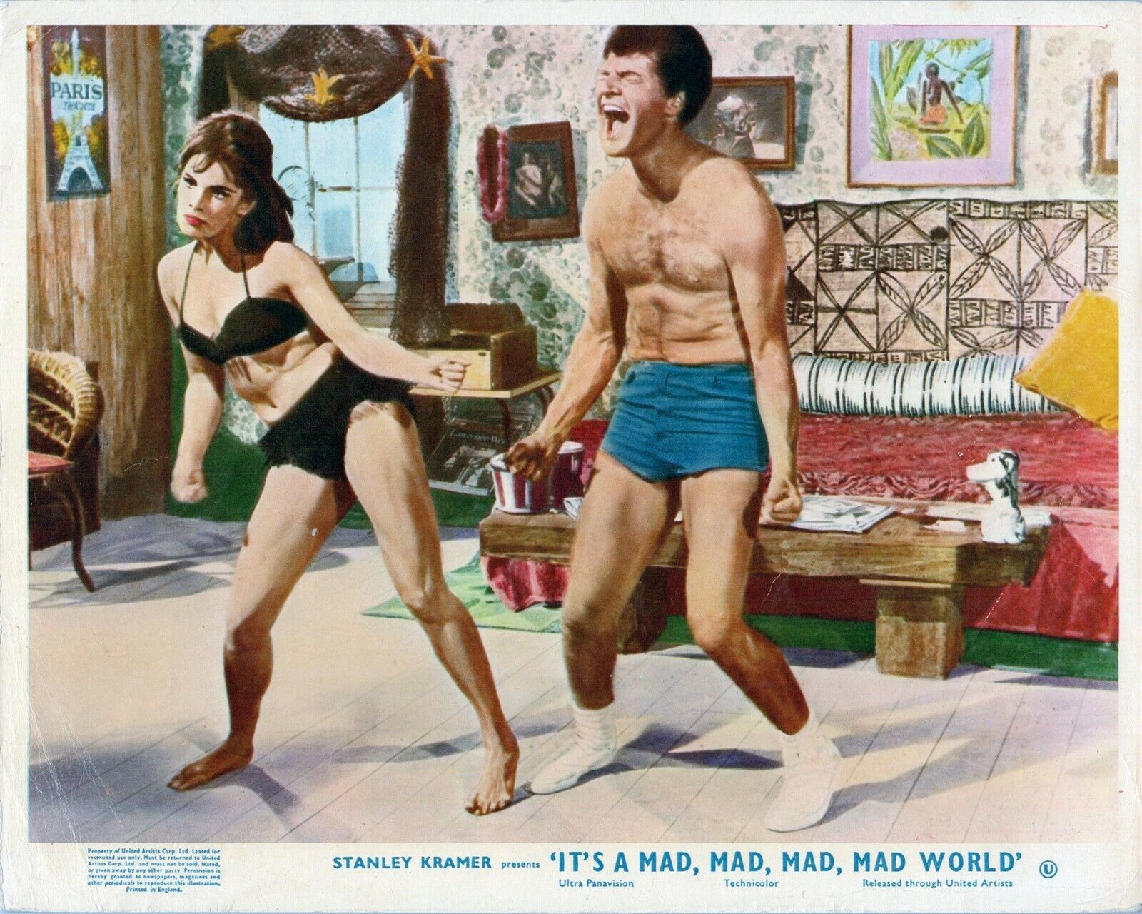 It\'s A Mad Mad Mad Mad World Dick Shawn & Barrie Chase work out 8x10 inch photo