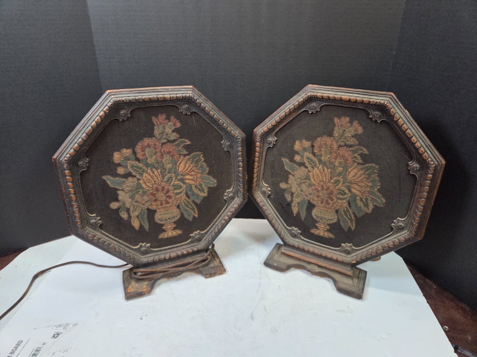 Lot of 2 RCA Radiola 103 Tapestry flower urn 1930s speakers