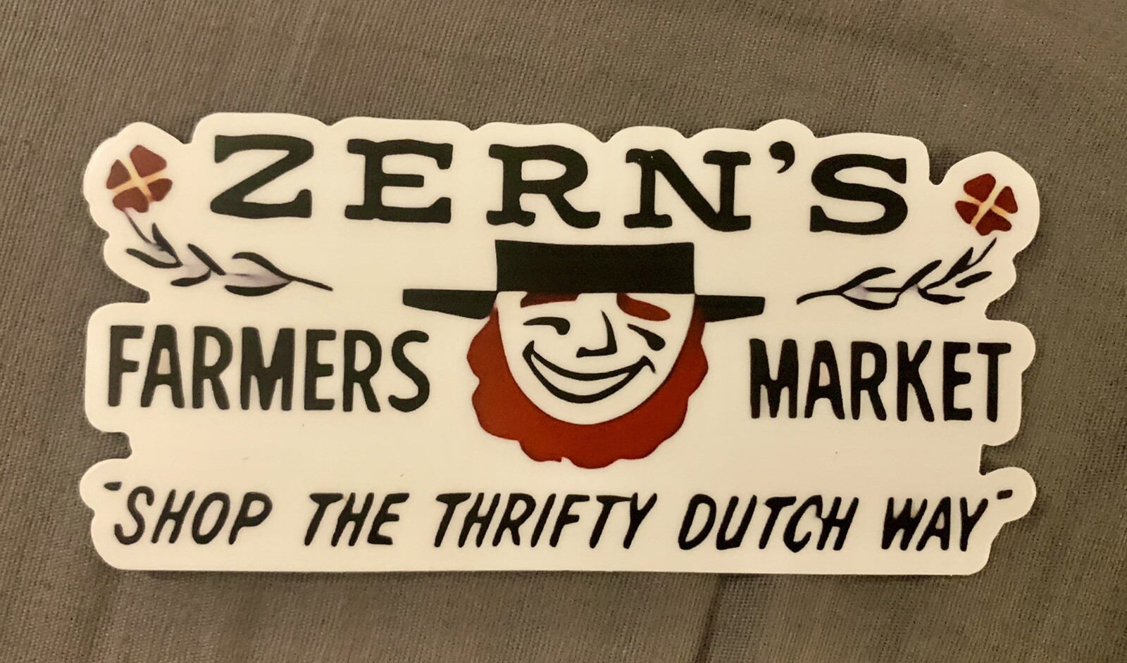ZERN’S FARMER’s MARKET VINYL DECAL/STICKER 2x4.5”  GILBERTSVILLE, PA Zerns Flea