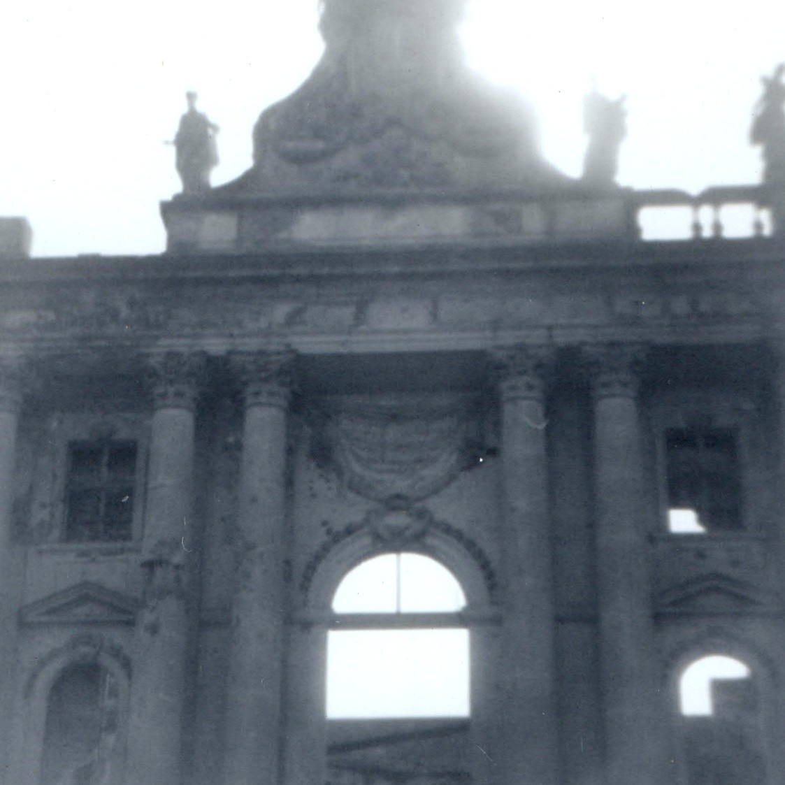 c1945 Berlin Germany Stadtschloss Ruins Snapshot Photo WWII Hitler Balcony Note
