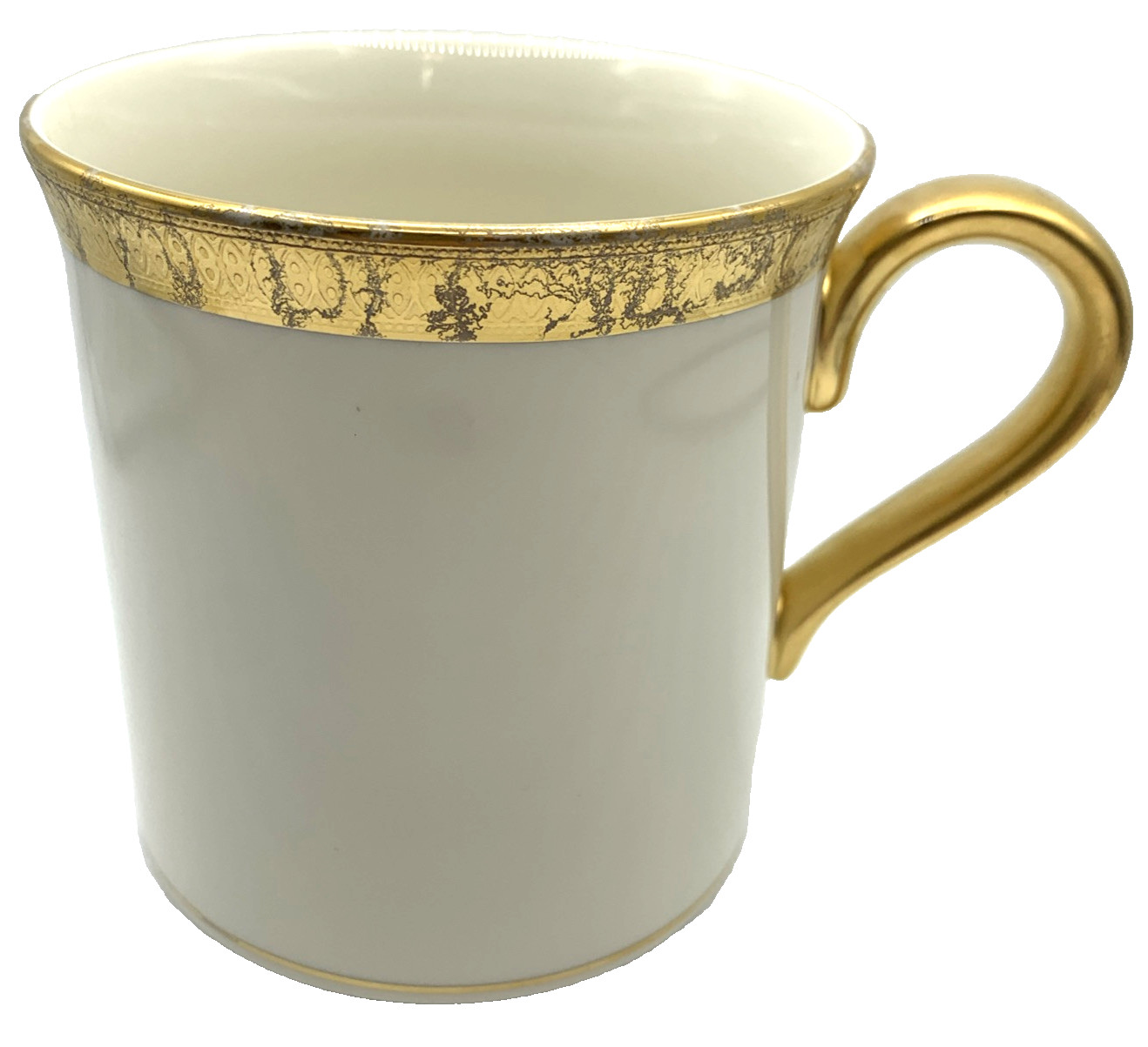 Lenox Coffee Mug Presidential Collection Lowell Beige Gold Foil 12 floz