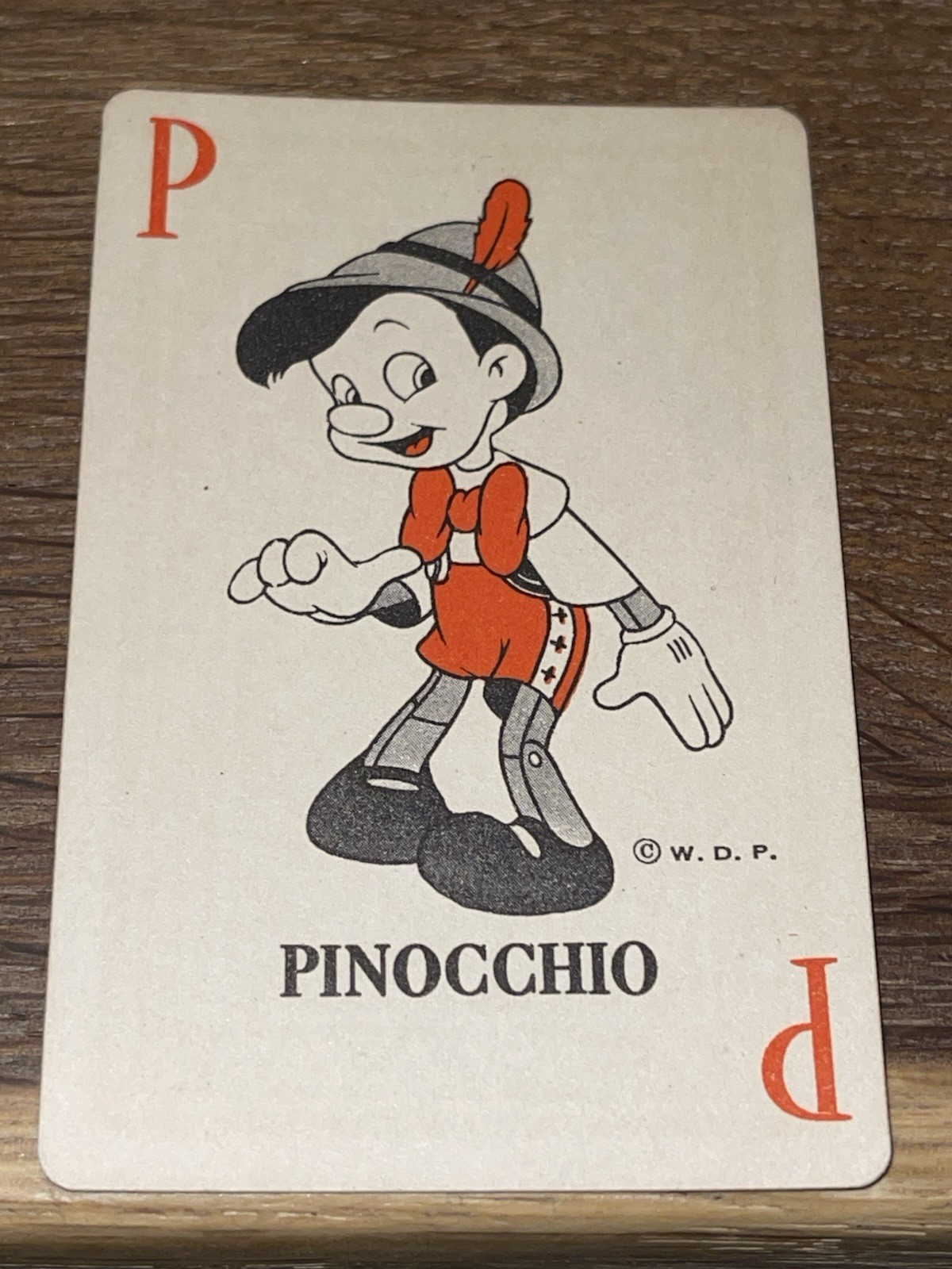 PINOCCHIO ROOKIE CARD 1939 WHITMAN WALT DISNEY CARD GAME PLAYING CARD VERY RARE