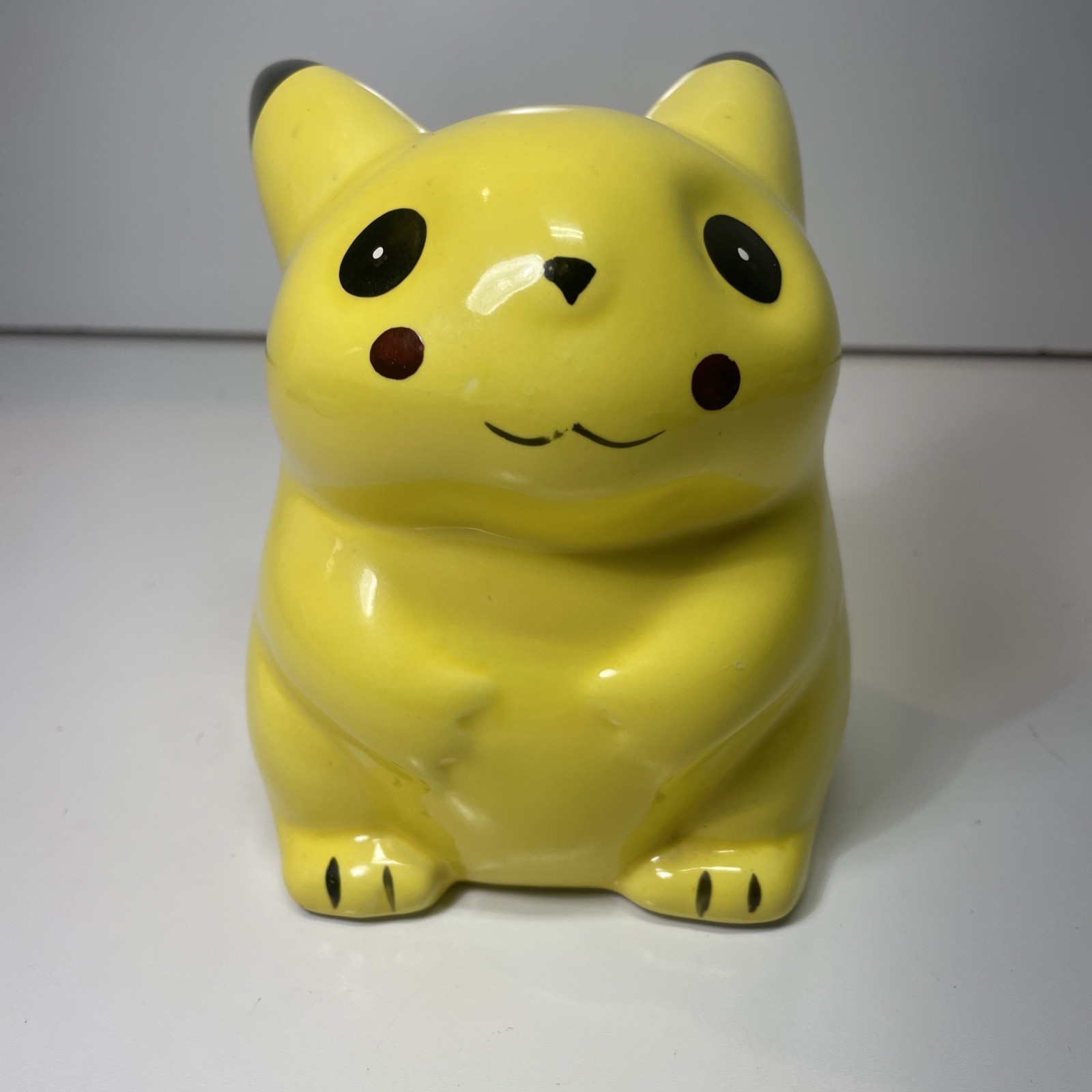 Pokémon Pikachu Piggy Coin Money Bank Ceramic 6” Tall 4.5” Wide