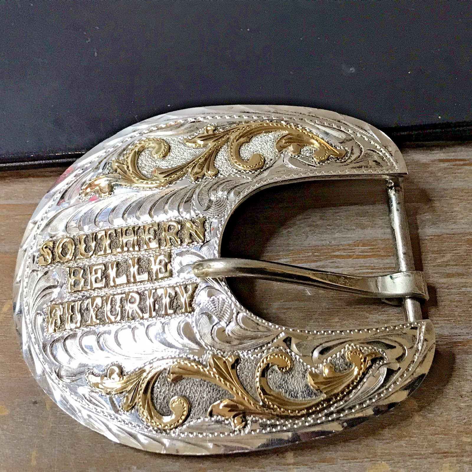 1999 Southern Belle Futurity 1” sterling overlay Belt Buckle & Keeper  (Z78)