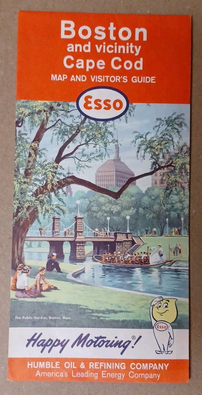 1963 Esso Boston And Vicinity Cape Cod Map & Guide Advertising Oil Gas Station