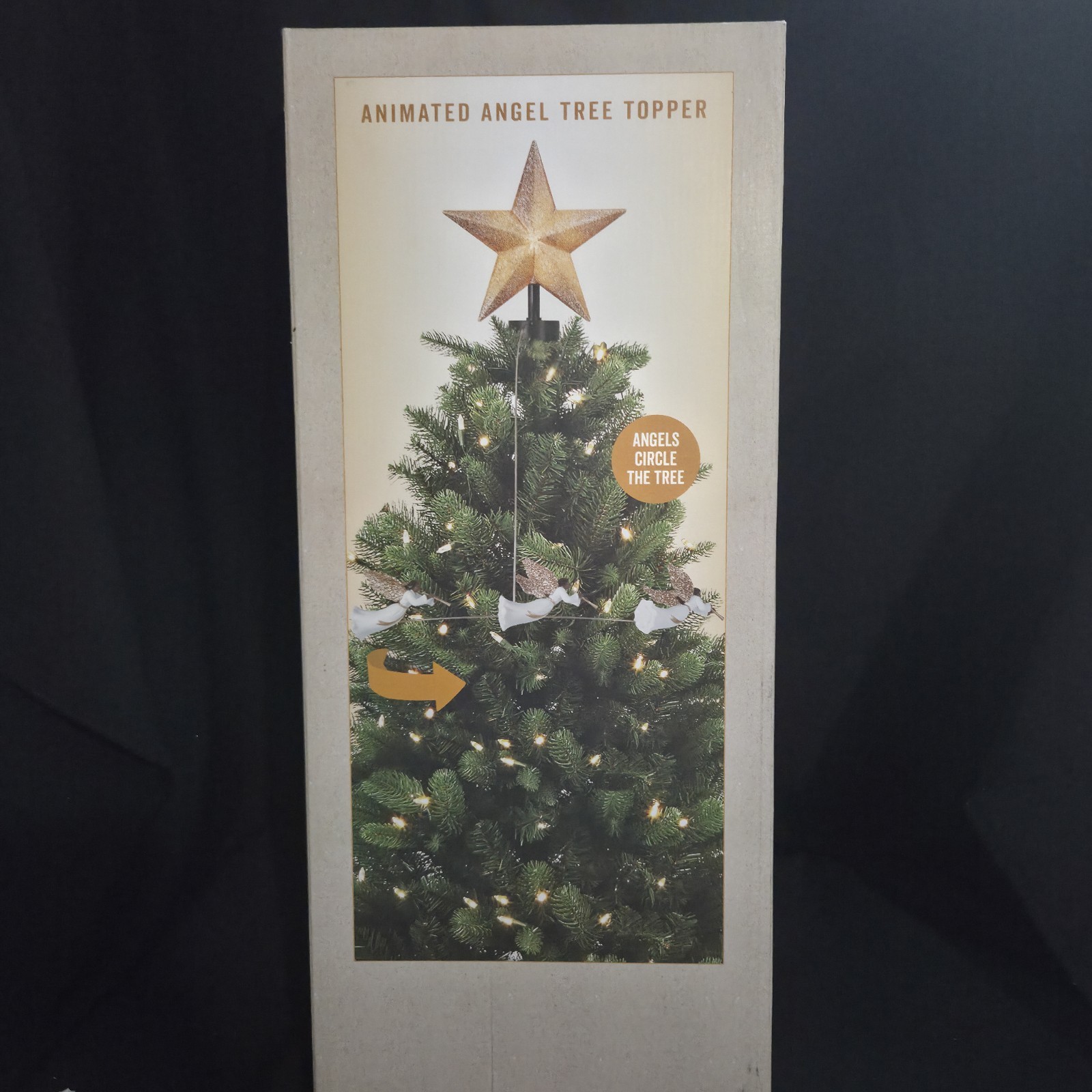 Mr. Christmas Cracker Barrel Animated Dark Skin Tone Angel Topper New in Box