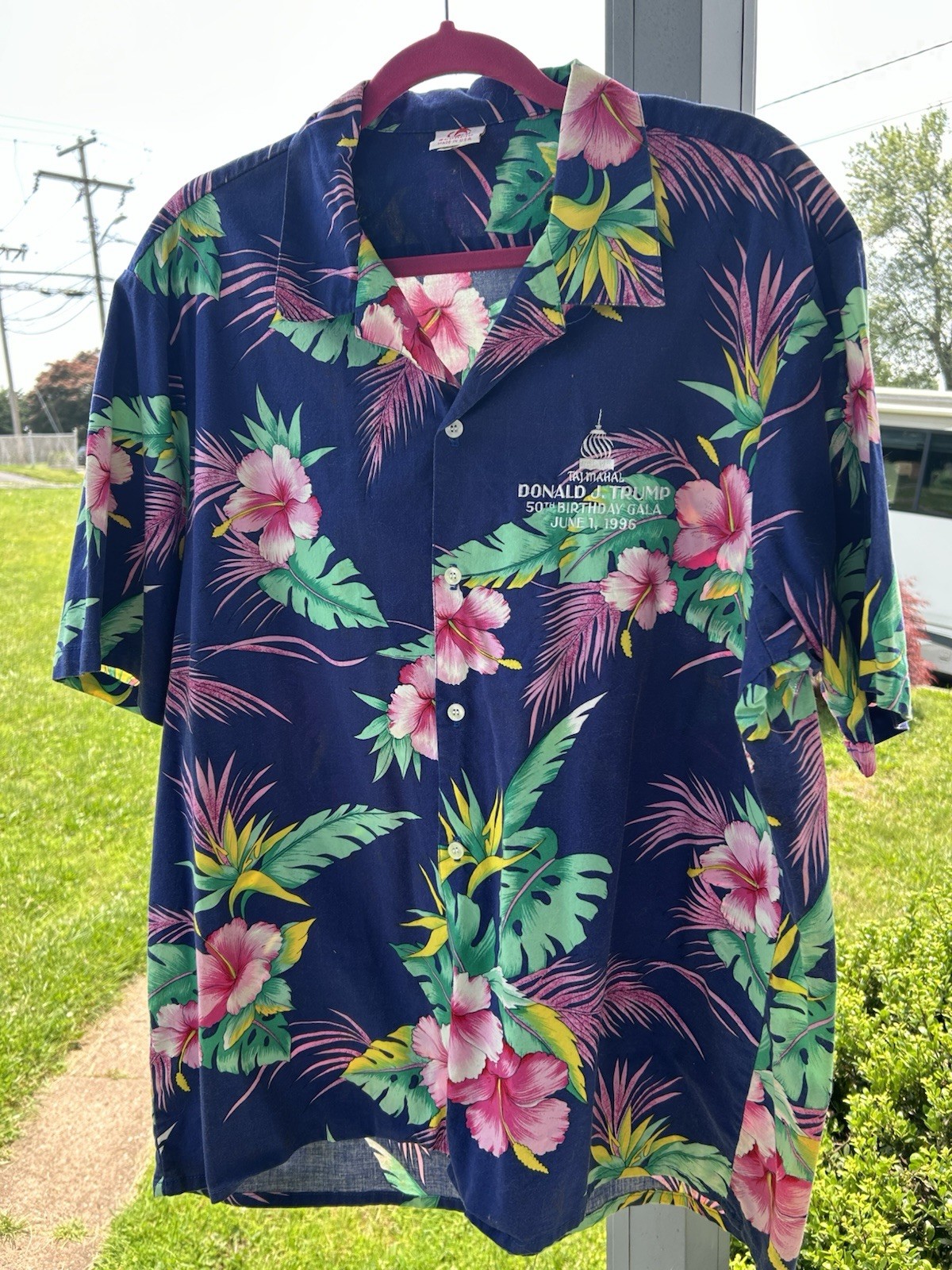 DONALD TRUMP VINTAGE 50th Birthday Party Shirt .Worn Once For The Party Xl Size