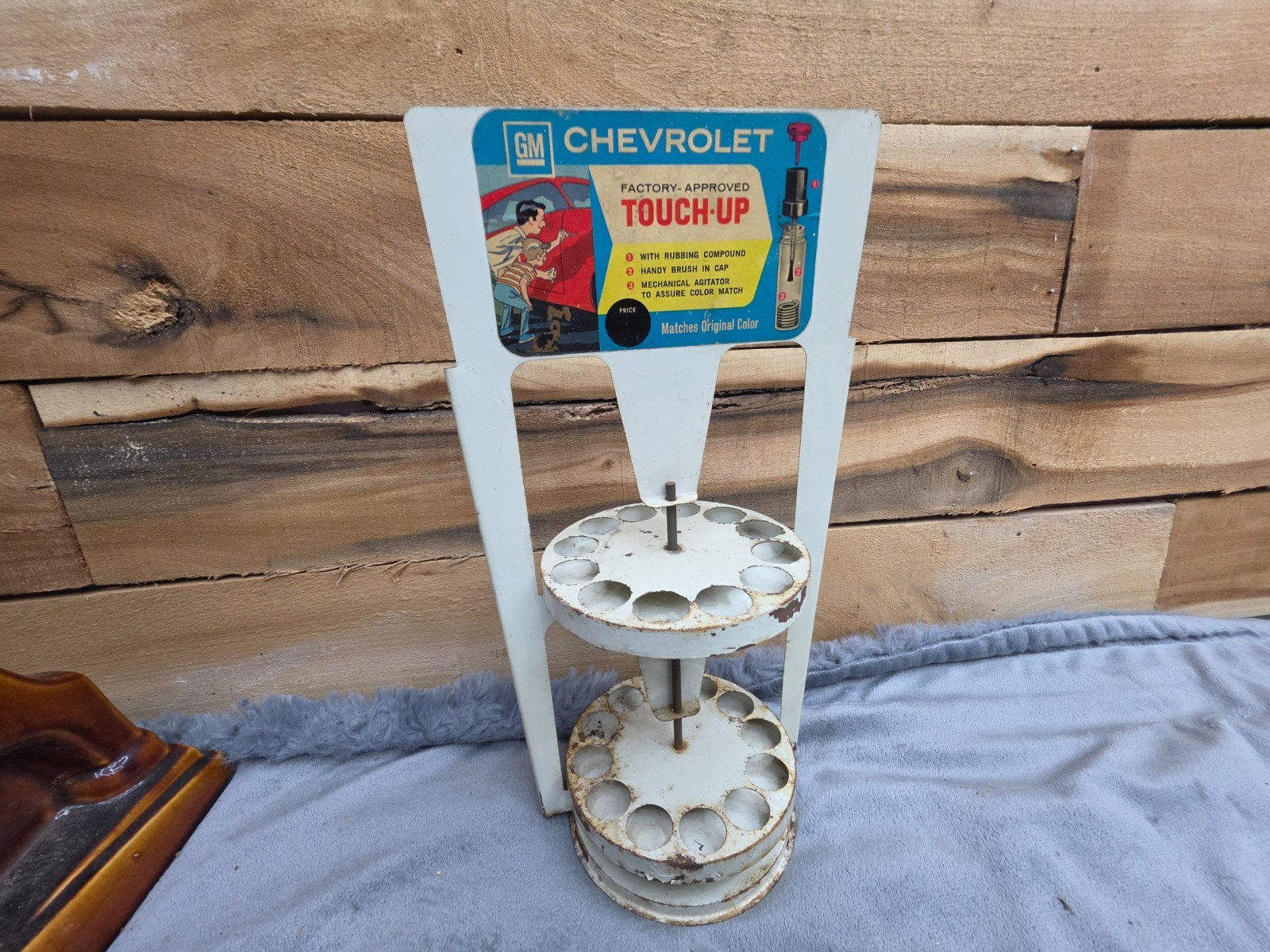 Early Vintage GM Chevrolet Metal Touch Up Paint Store Display Advertising Sign