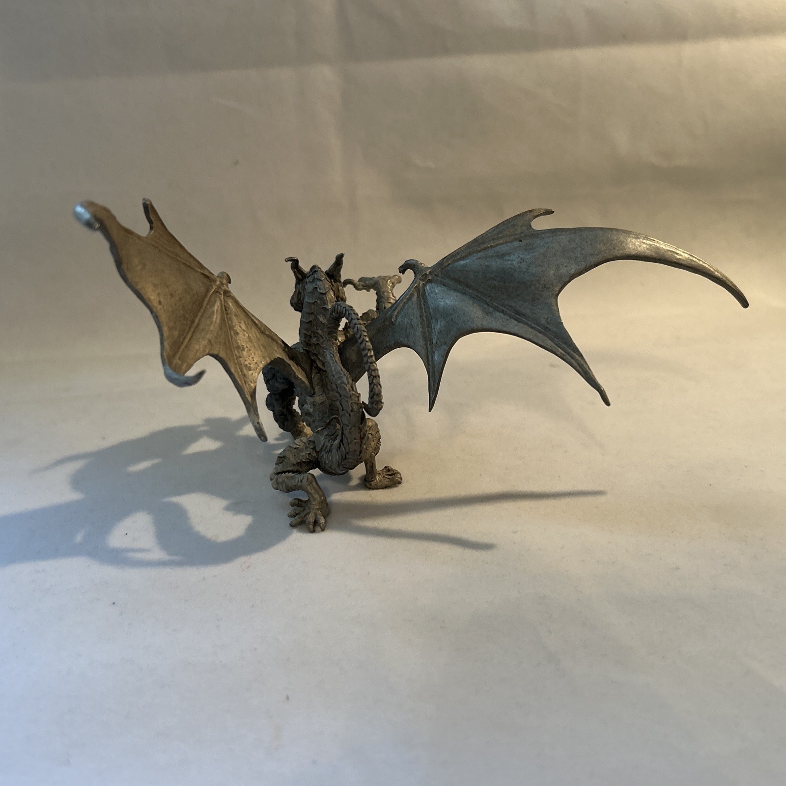 Vtg Rawcliffe Wolffe R3010 Pewter Dragon Figurine Red Eyes 6” 1980’s