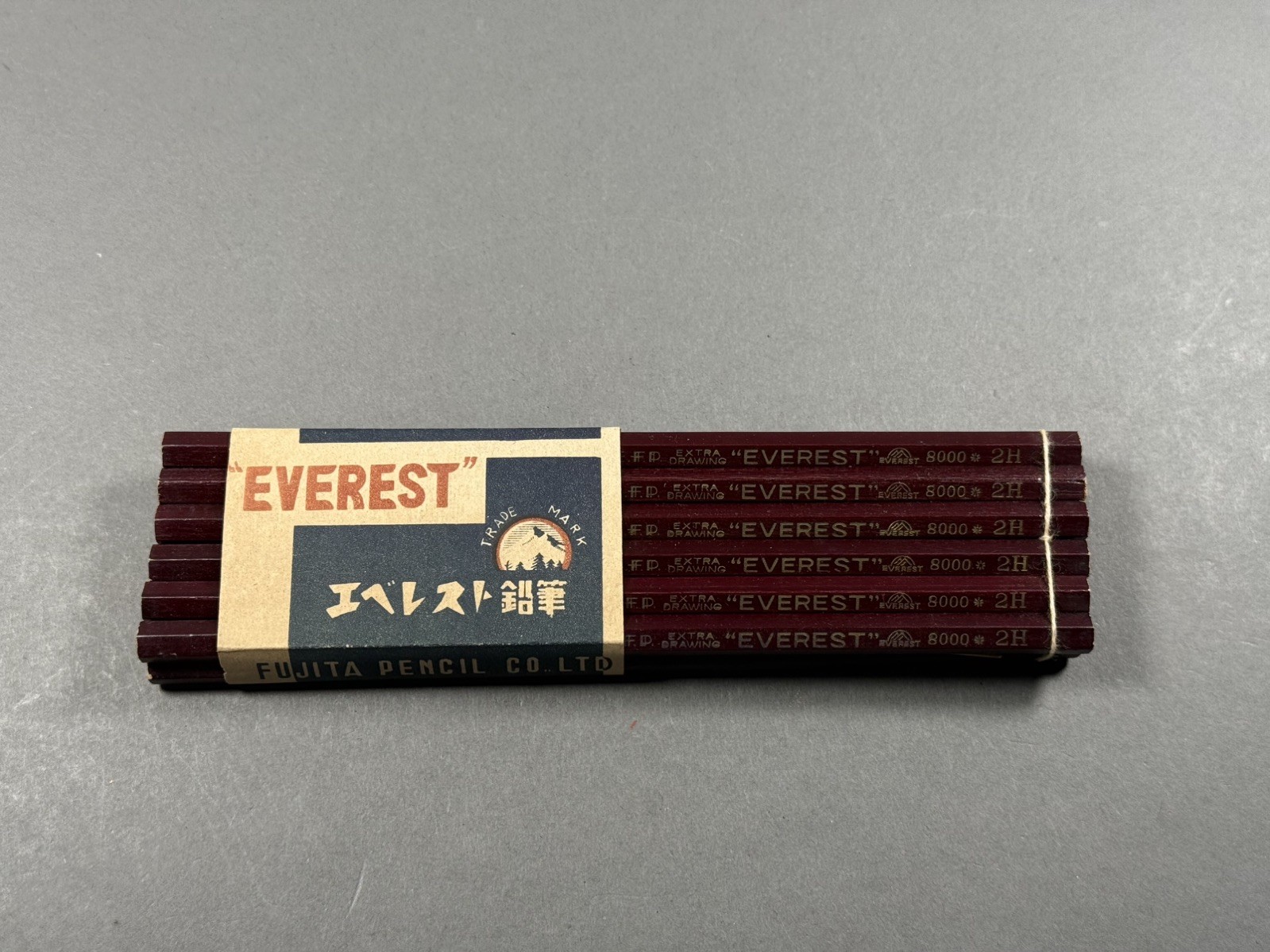 12 Japanese Vintage Fujita Pencil EVEREST 2H RARE EARLY pack