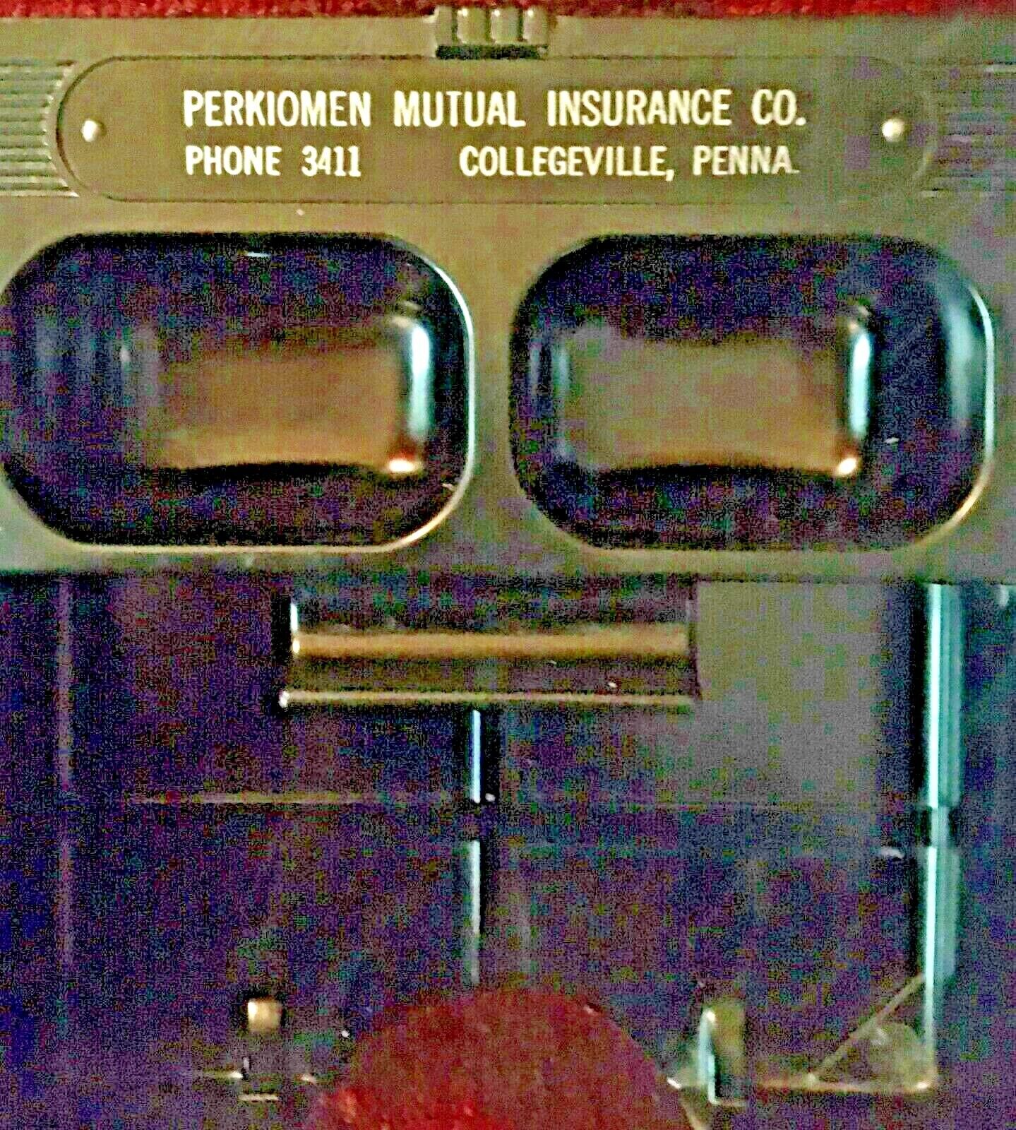 1960s Perkiomen Mutual Insurance Co. Advertising Memo Caddy - Collegeville, PA.