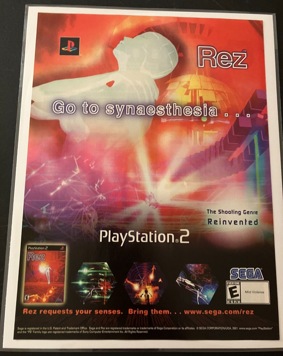Rez from SEGA - Vintage Original 2002 Gaming Print Ad / Wall Art - CLEAN