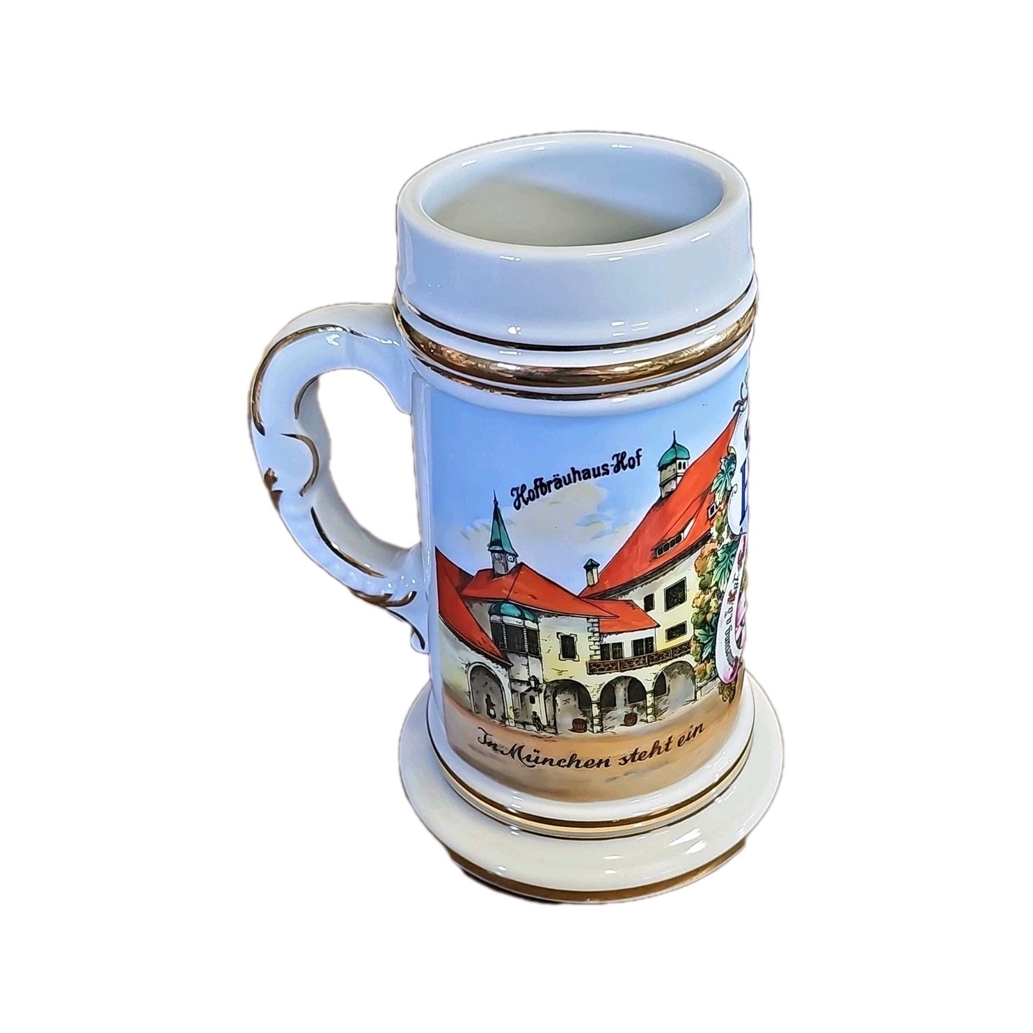 Hofbräuhaus HB Ceramic German Beer Mug Stein No Lid Breweriana