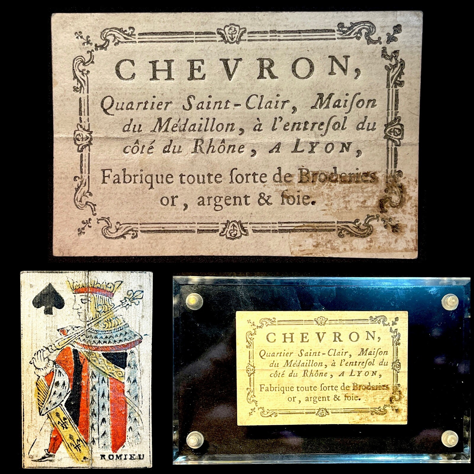 1700’s Historic King Court Secondary Use Business Card Repurposed Playing Card