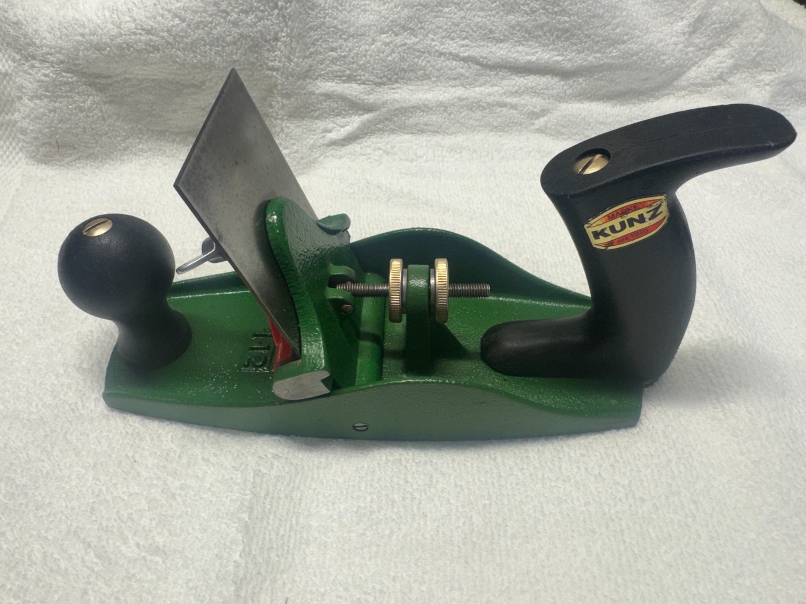 Vintage KUNZ No. 3 Smoothing Plane Made in Germany Green Woodworking Tool
