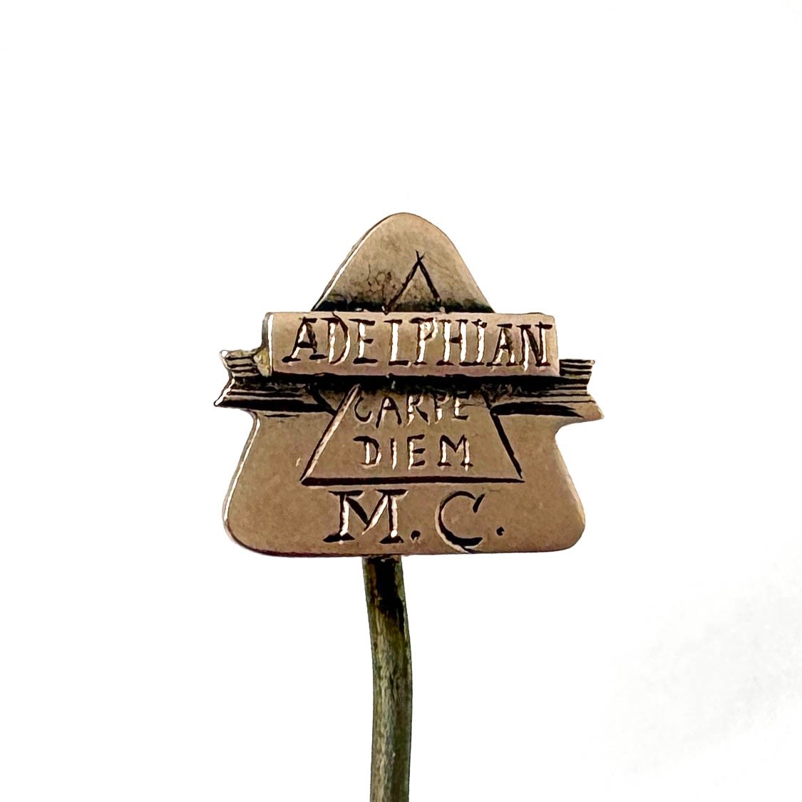 Antique 10K GOLD MORNINGSIDE COLLEGE ADELPHIAN SOCIETY Stickpin Sioux City IA