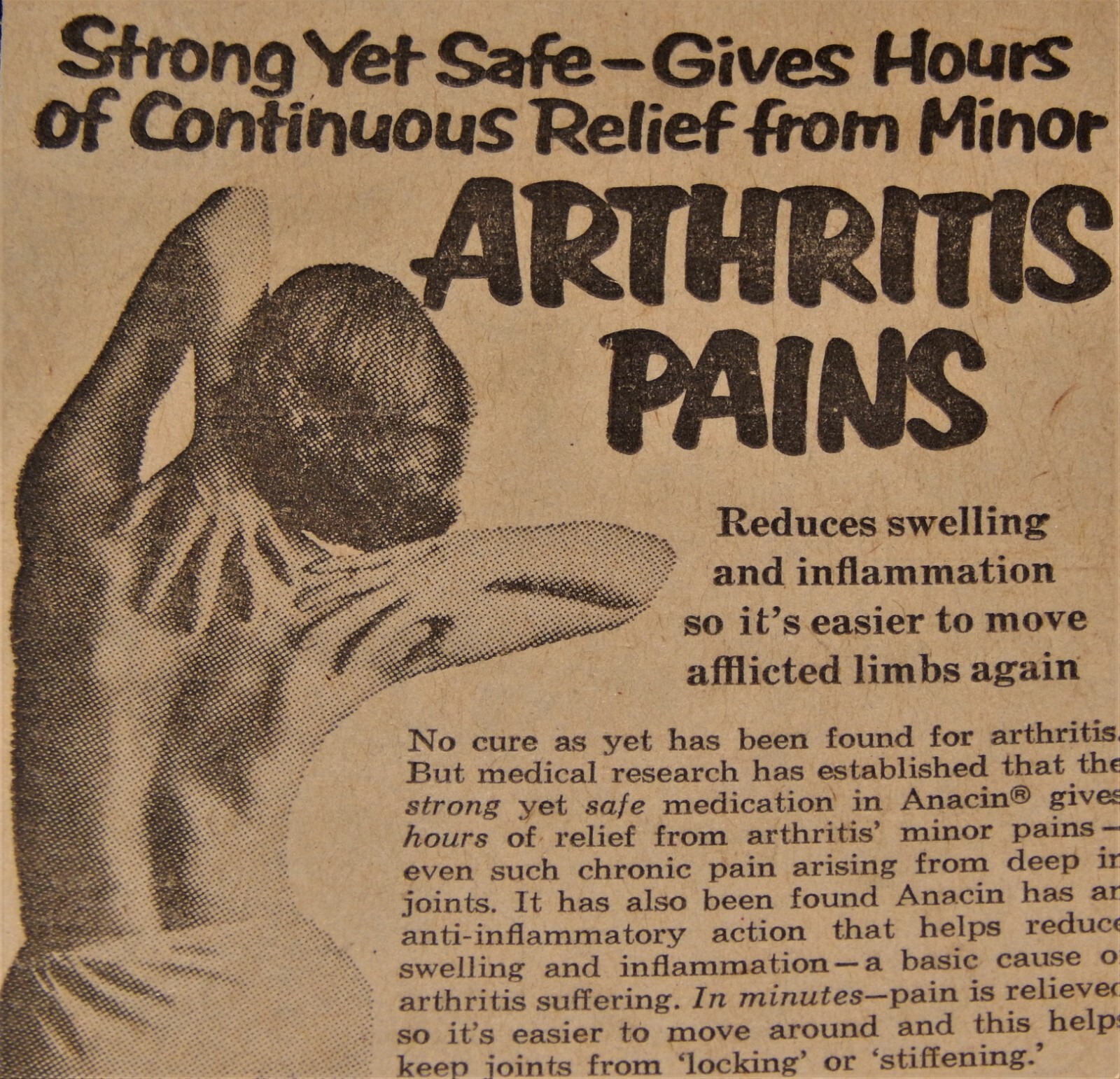 Vintage Advertisement, WA,1962, ANACIN PAIN RELEAVER, 