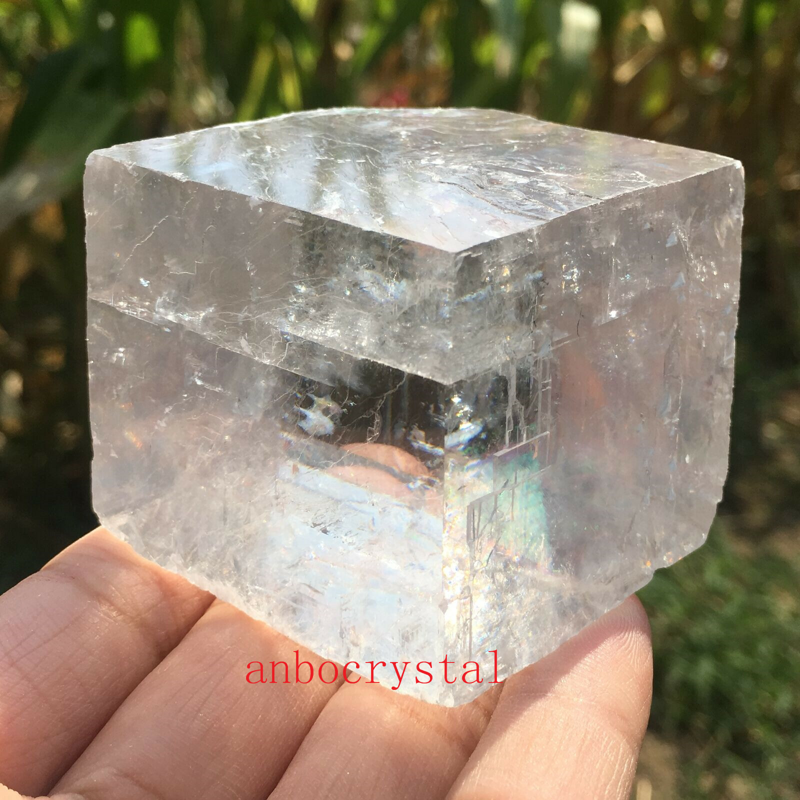 Top Natural iceland spar  crystal mineral Teaching specimen 1PC 50G+