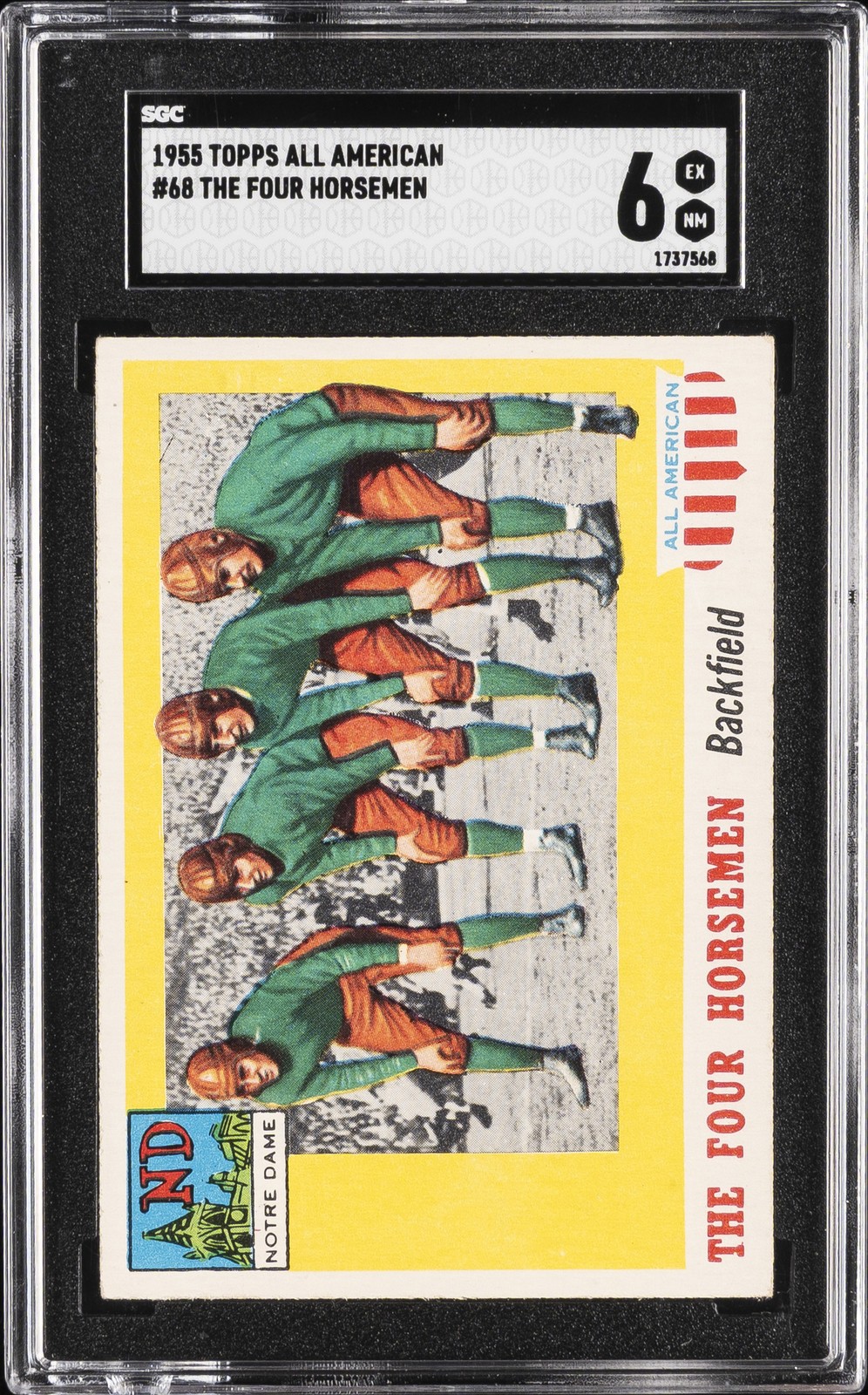 1955 TOPPS ALL AMERICA #68 THE FOUR HORSEMEN SGC 6