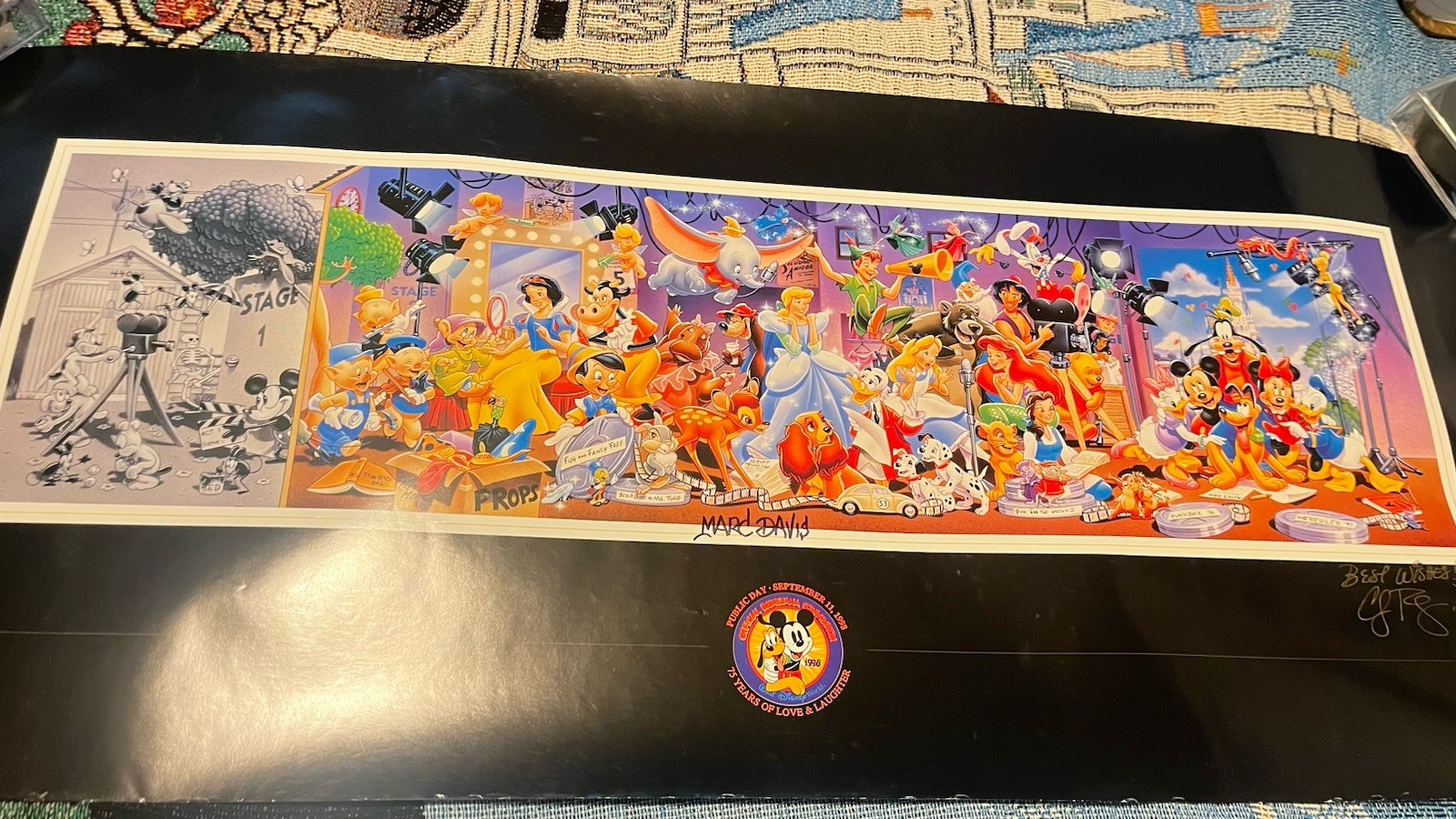 Marc Davis *SIGNED* Disney 75 Years Love & Laughter Poster - Imagineer - Artist