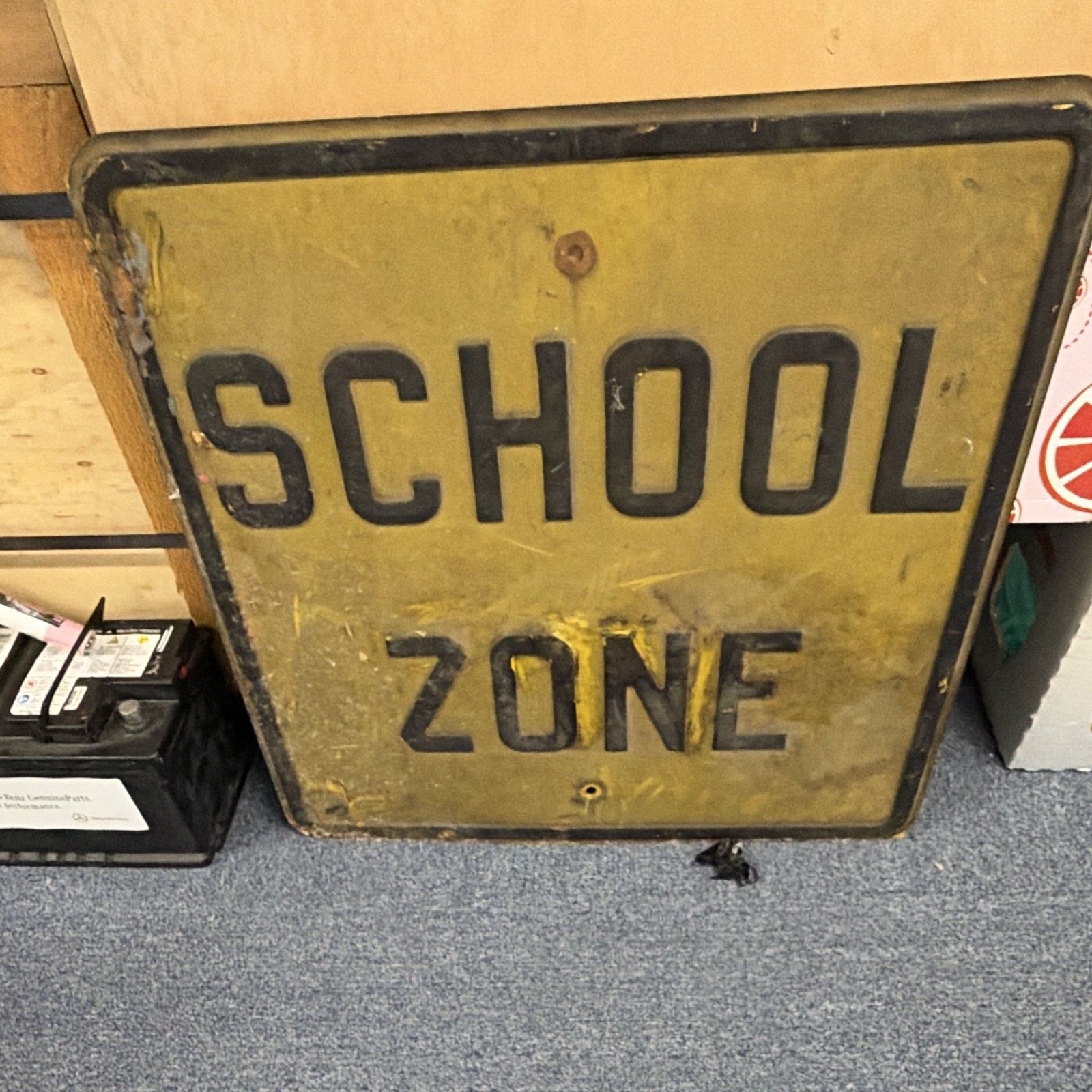 School Zone Sign 1930s 1940s 1950s Antique Vintage