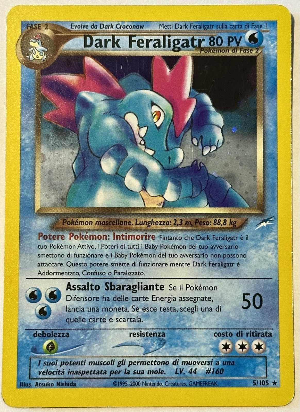 Double SWIRL 🌀 Pokemon Dark Feraligatr 💧 5/105 Neo Destiny ITA Holo 2000 LP+