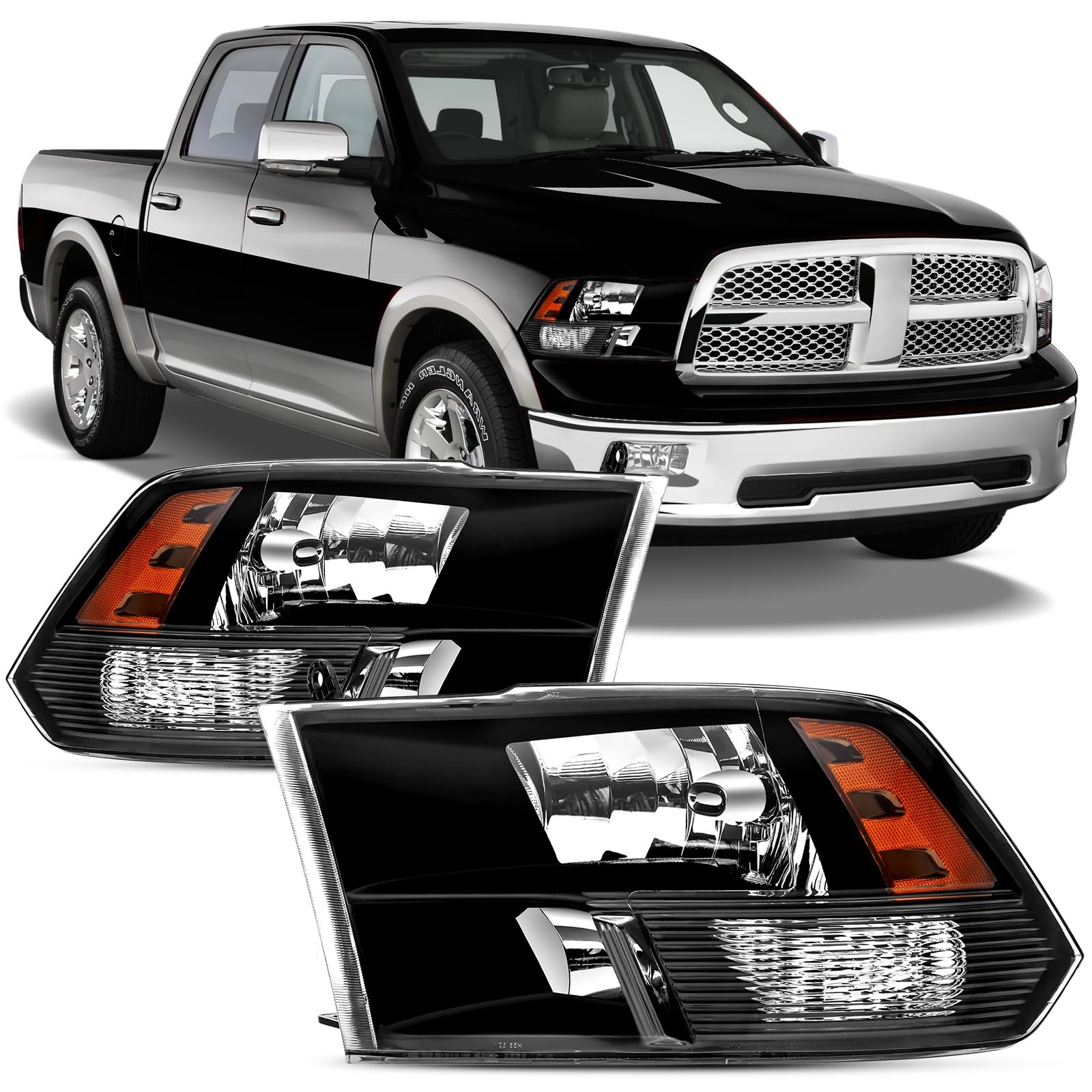 Reinko Headlights Assembly For 2009-2018 Dodge Ram 1500 2500 3500, | Fit For ... Reinko Headlights Assembly For 2009-2018 Dodge Ram 1500 2500 3500, | Fit For ...