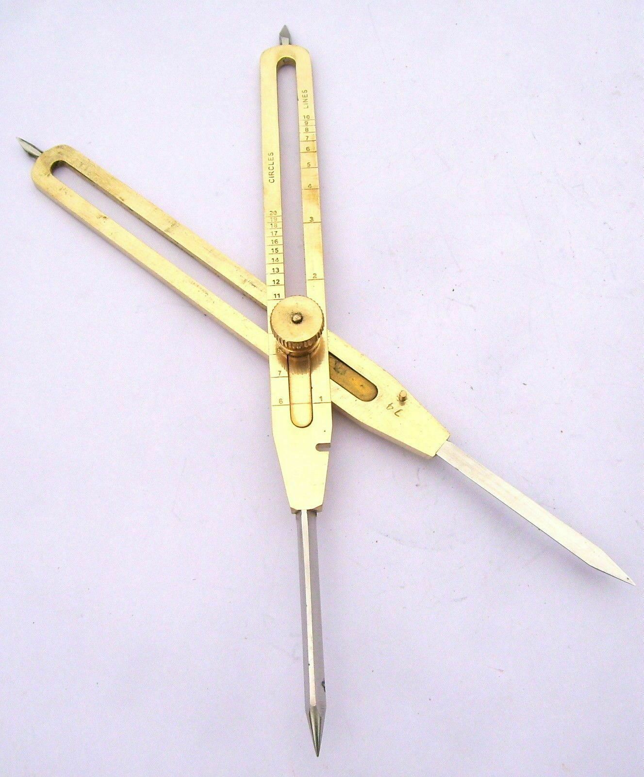 Brass Proportional Divider 9 Inches Engineer Drafting Scientific Tool Handmade 